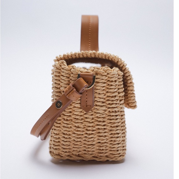 Zara Natural Woven Crossbody bag - Picture 4 of 8